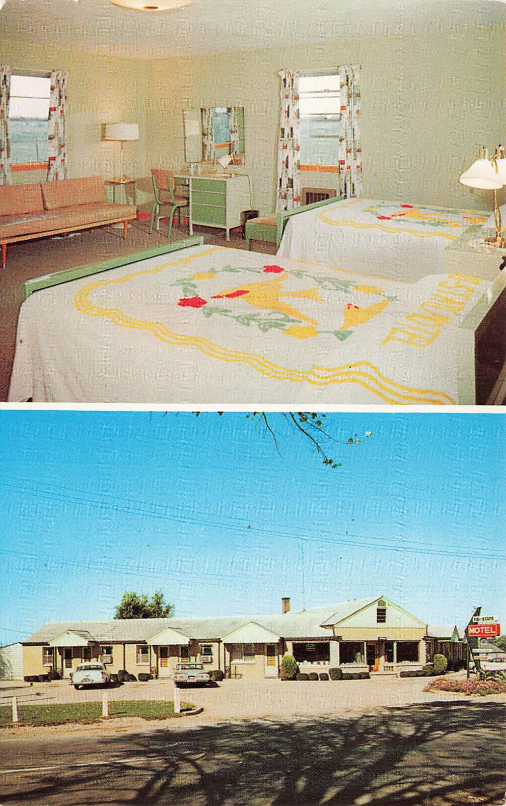 VINTAGE ANGOLA IN INDIANA POSTCARD TRI-STATE MOTEL US 27 1960 072023 S