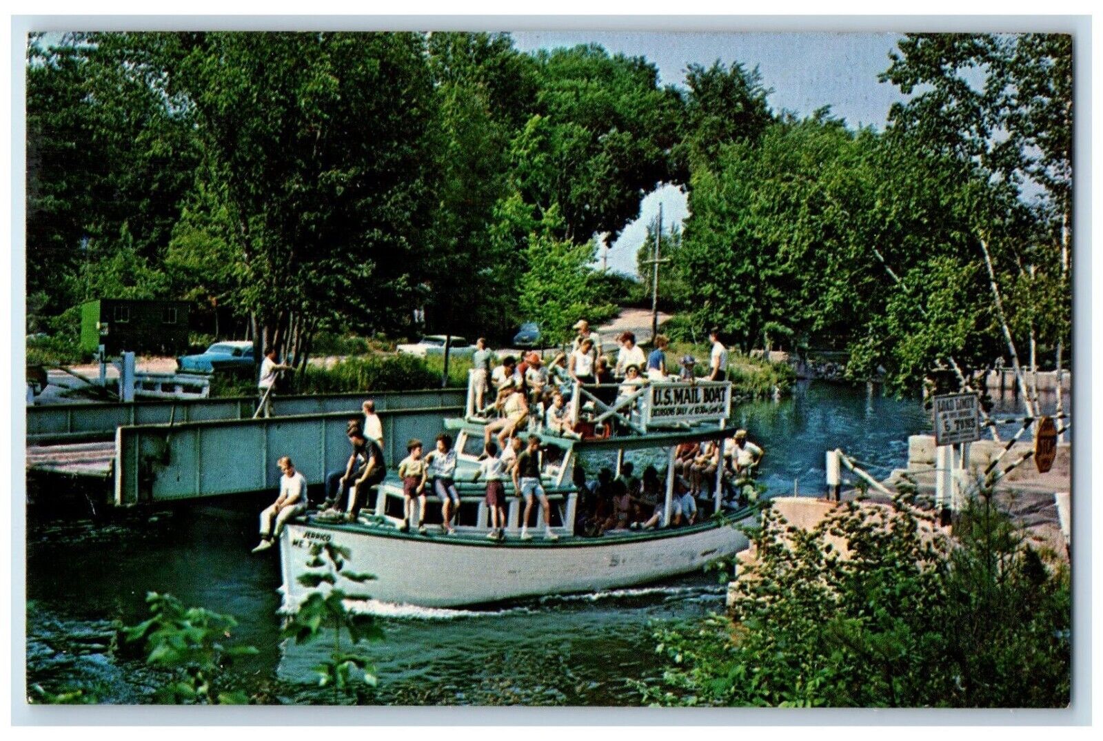 c1960 U.S. Mailboatt Trip Songo Locks River Sebago-Long Lake Maine ME Postcard