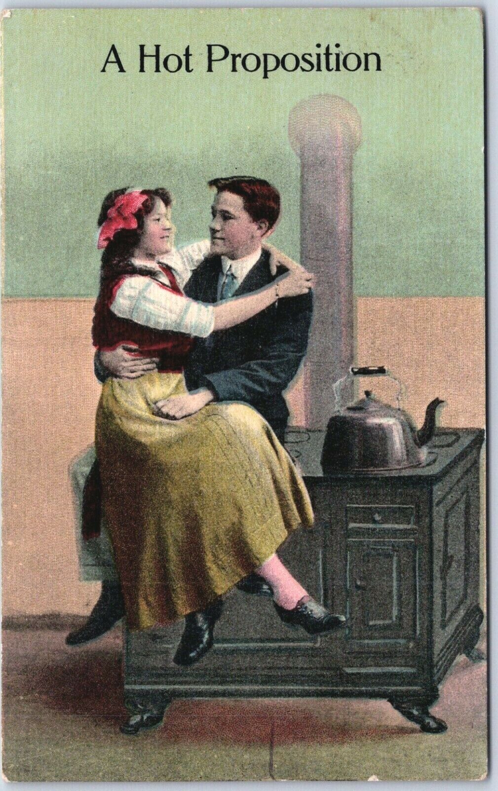 Postcard Antique Early 1900s Man Woman Couple Love Romance Hot Proposition  