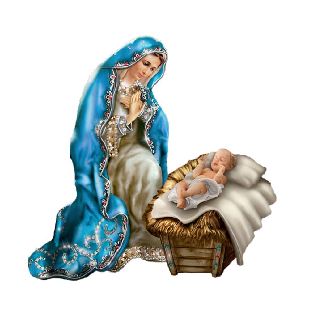 Bradford Exchange Mary And Jesus Jeweled Nativity Fabergé-Inspired Figurine #1