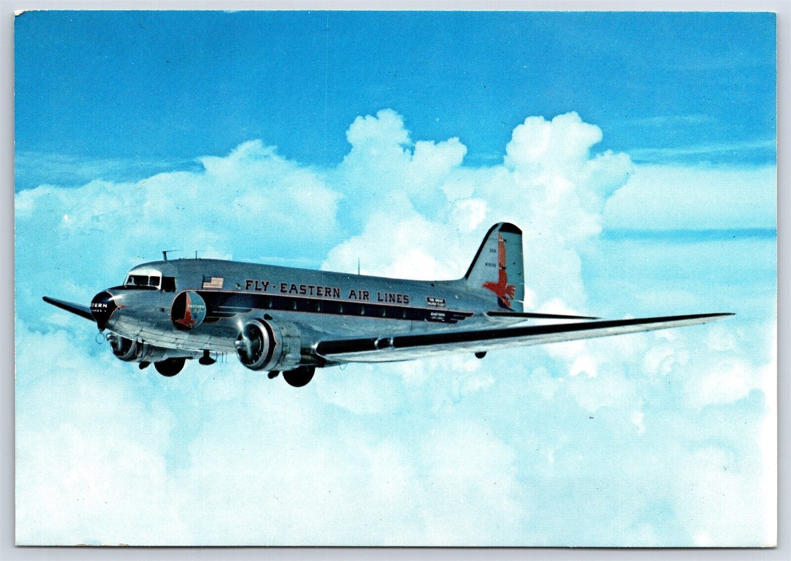 Airplane Postcard Eastern Airlines Douglas DC-3 As It Appeared in The 1950s DA3