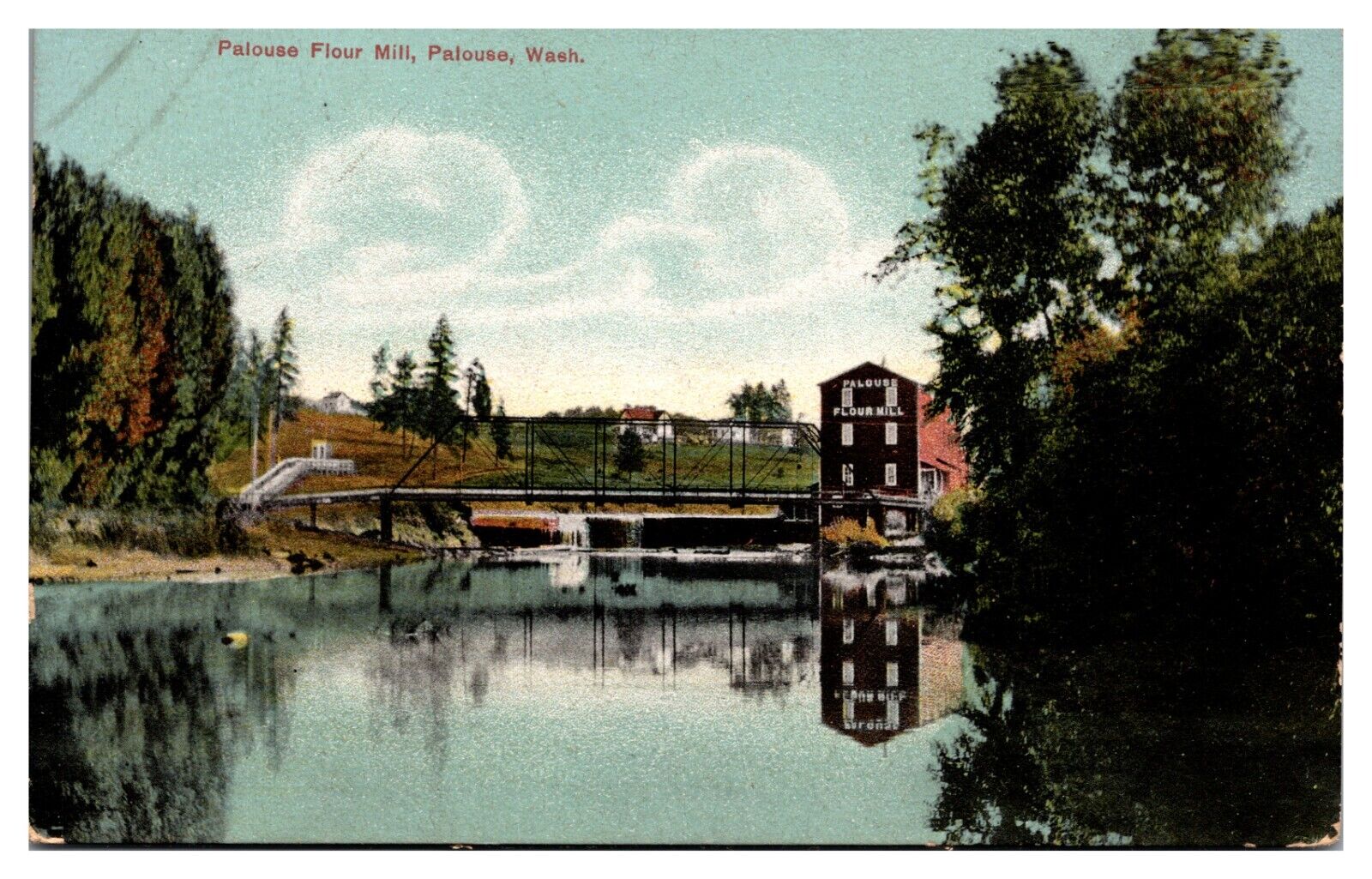 Flour Mill Palouse Washington WA Whitman County Antique Postcard