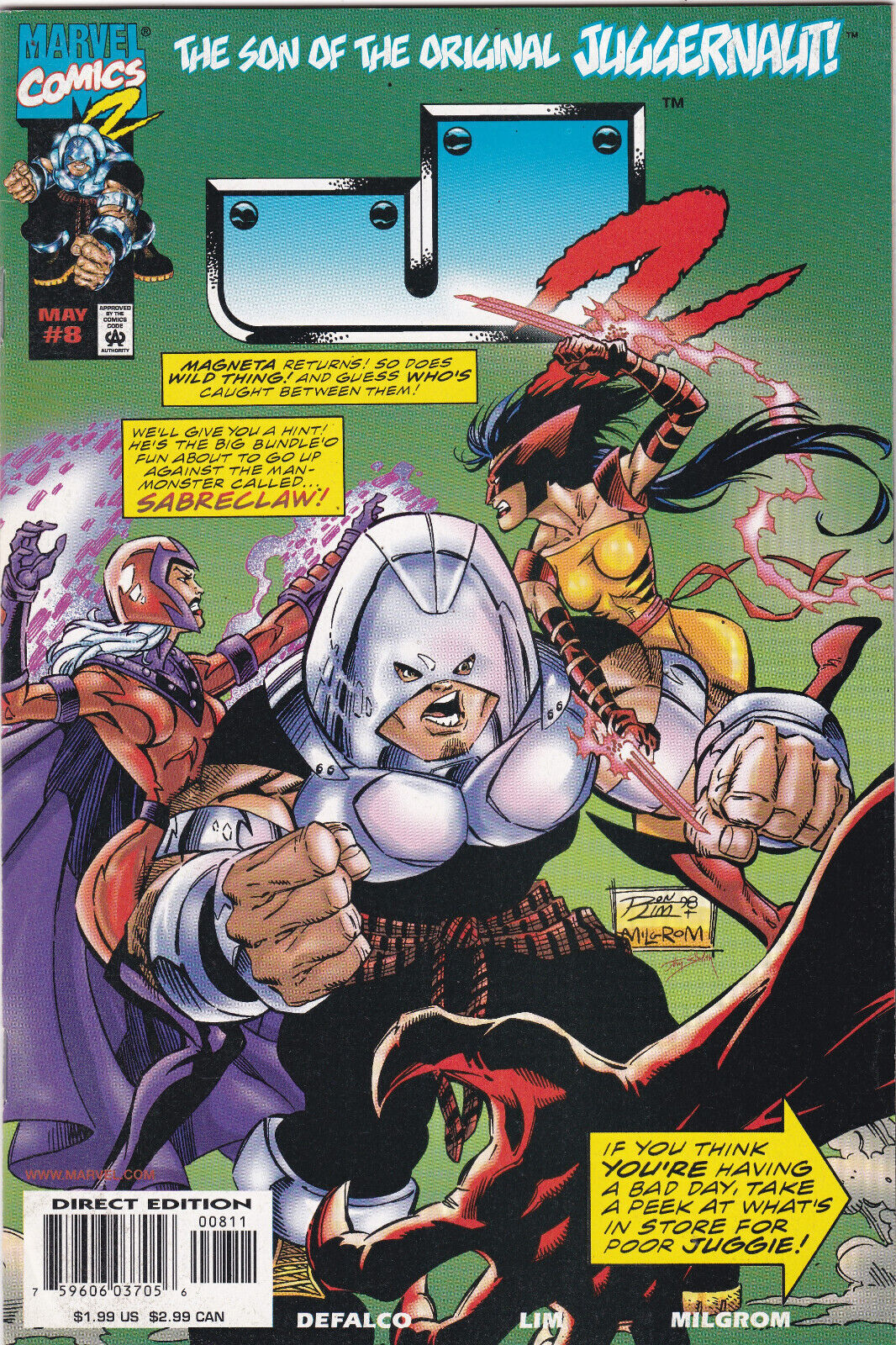 J2 #8 (Marvel, May 1998) Son of the Original Juggernaut DeFalco, Lim & Milgrom