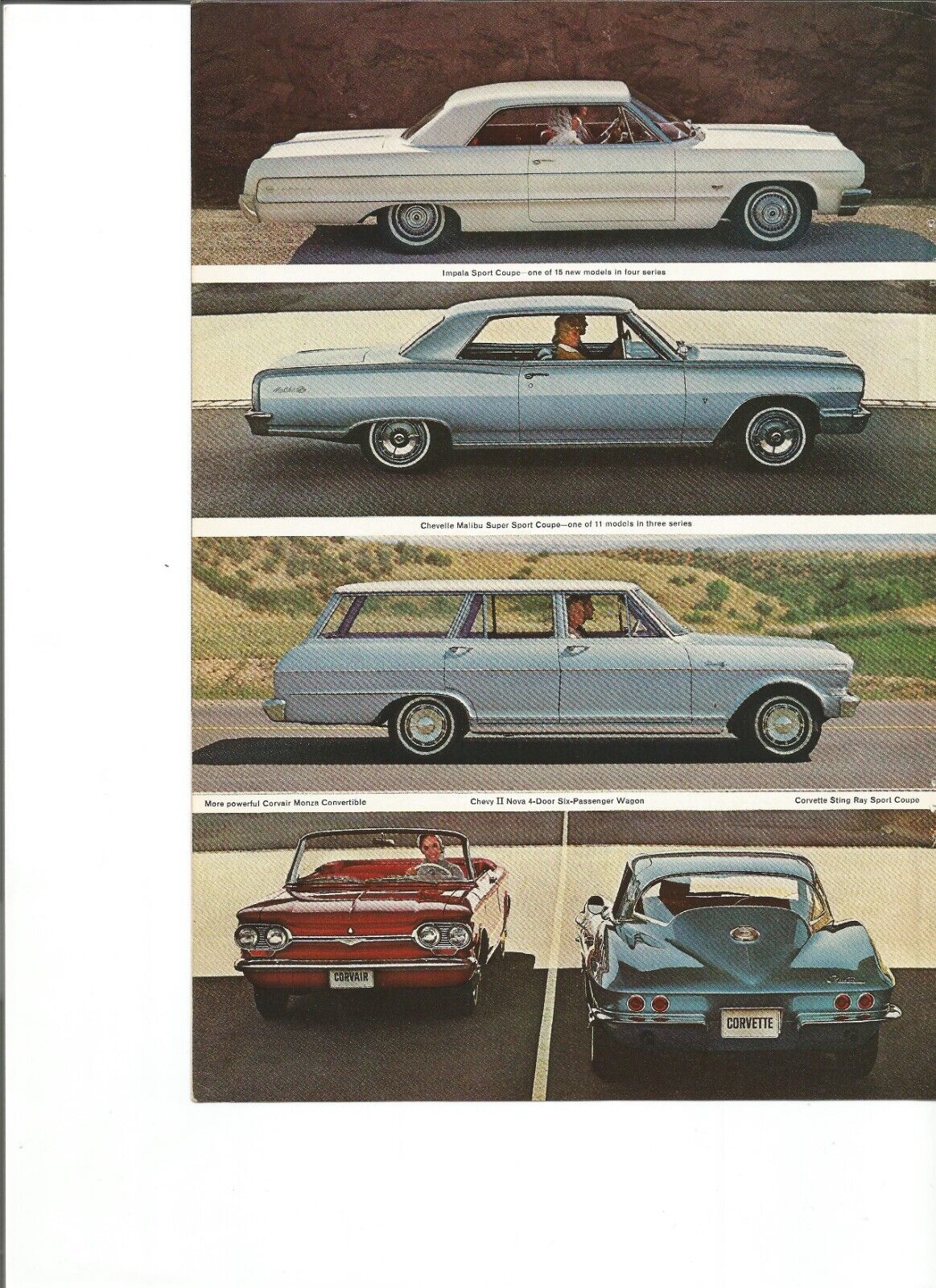 Original 1964 Chevrolet Impala, Chevelle, Chevy II, Corvair, Corvette print ad