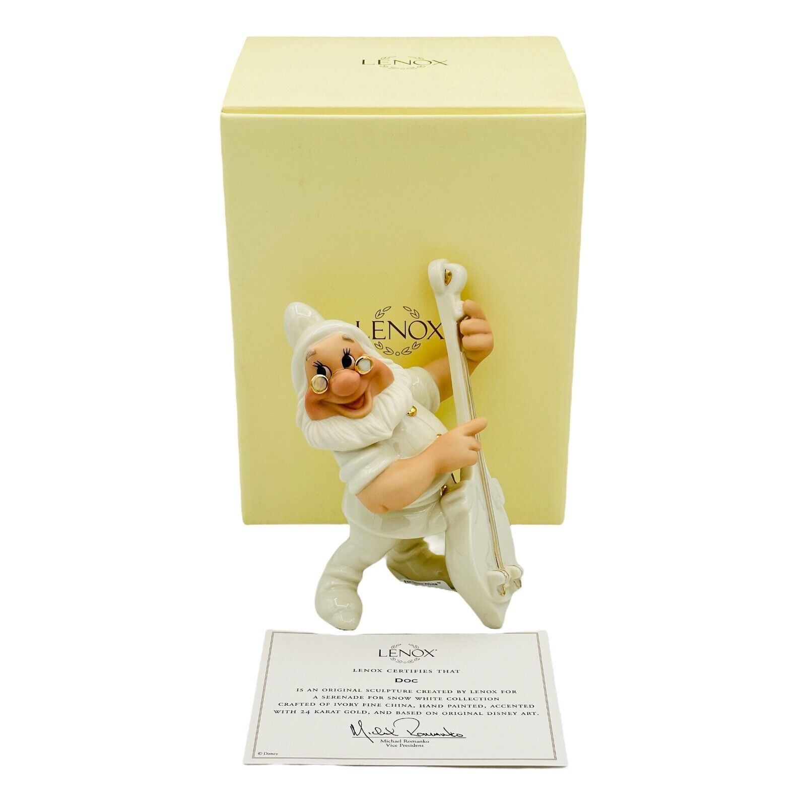 Lenox Disney Showcase A Serenade For Snow White Doc Figurine NEW IN BOX COA