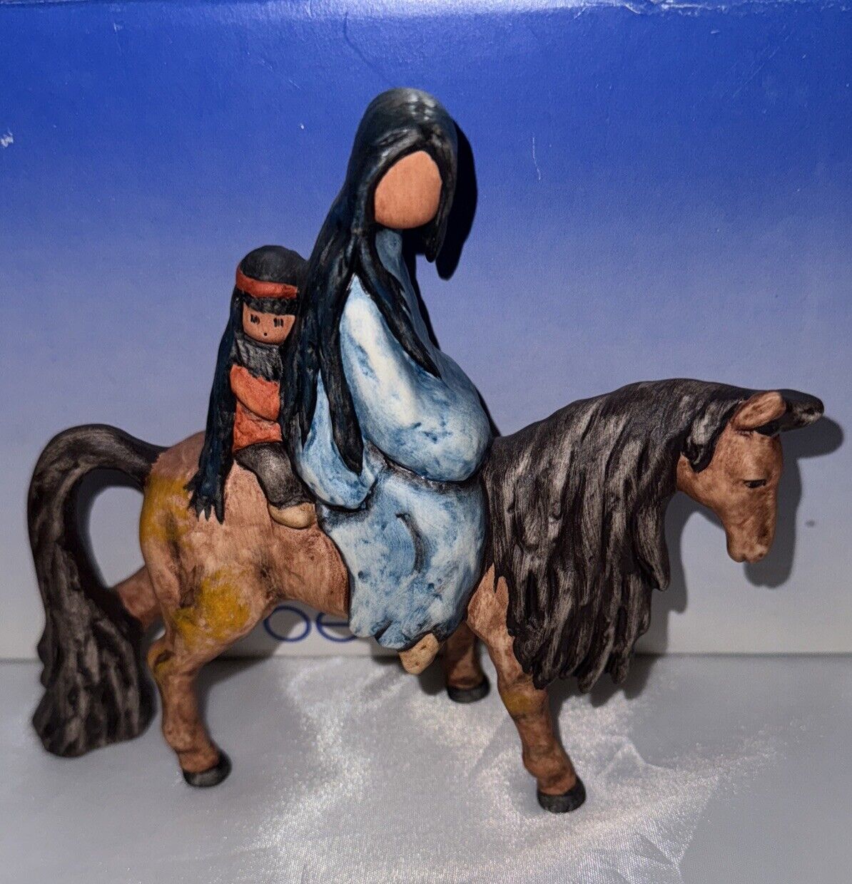 Goebel DeGrazia Christmas Journey Ceramic Horse w/ mother & child