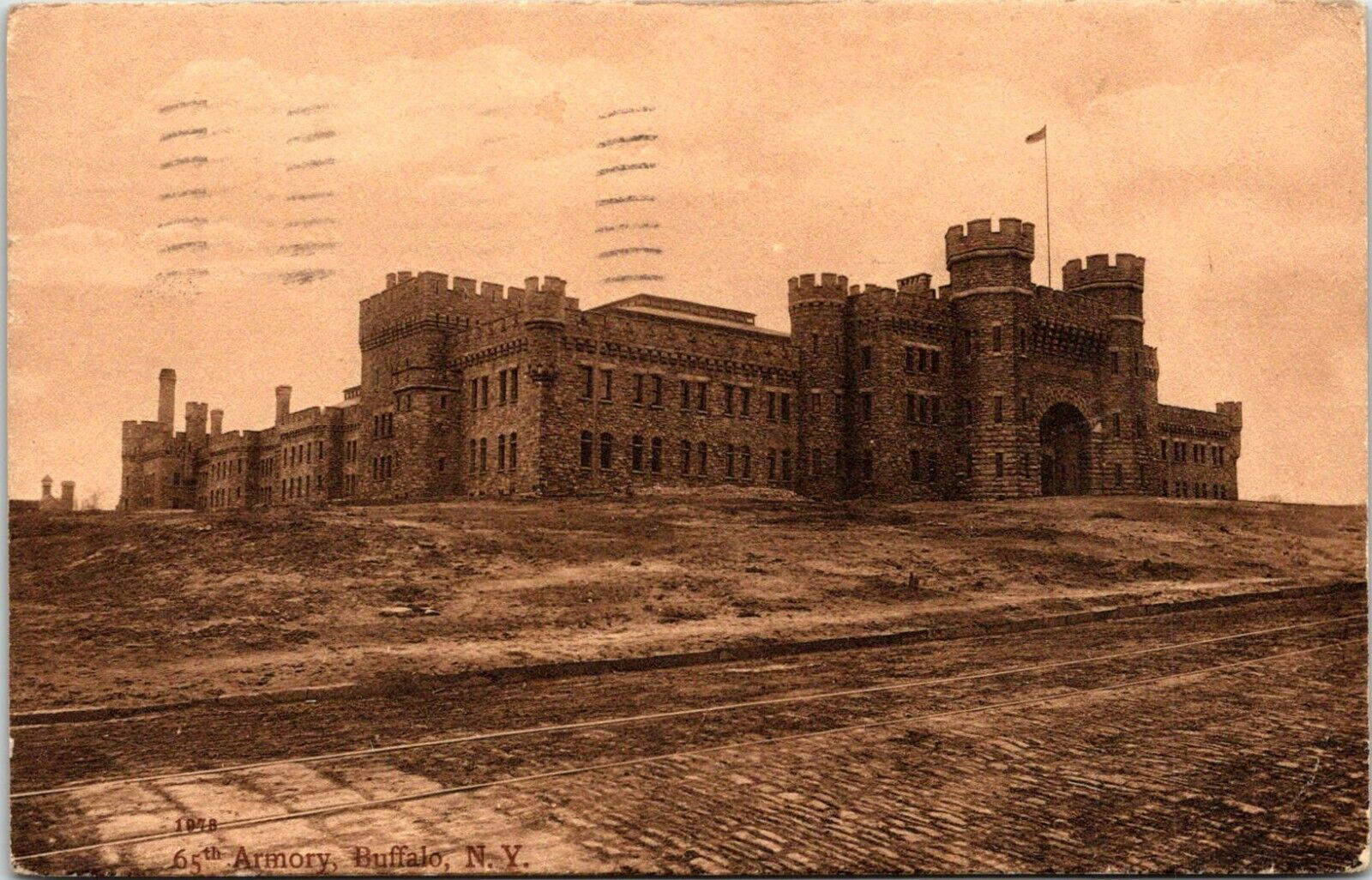Postcard 1909 65th Armory Building Exterior Buffalo New York A118