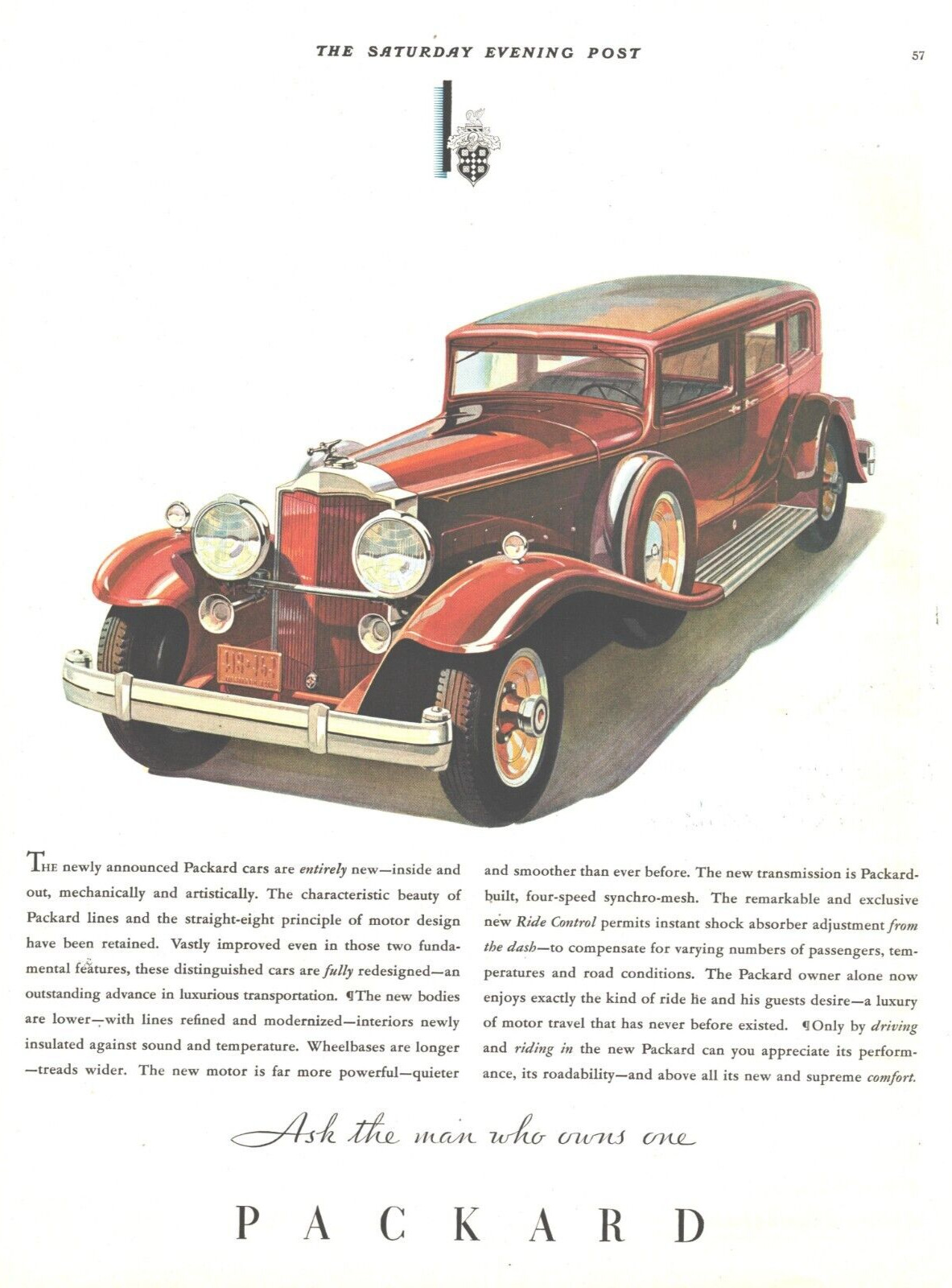 1931 Packard Automobile Vintage Print Ad Ask The Man Who Owns One