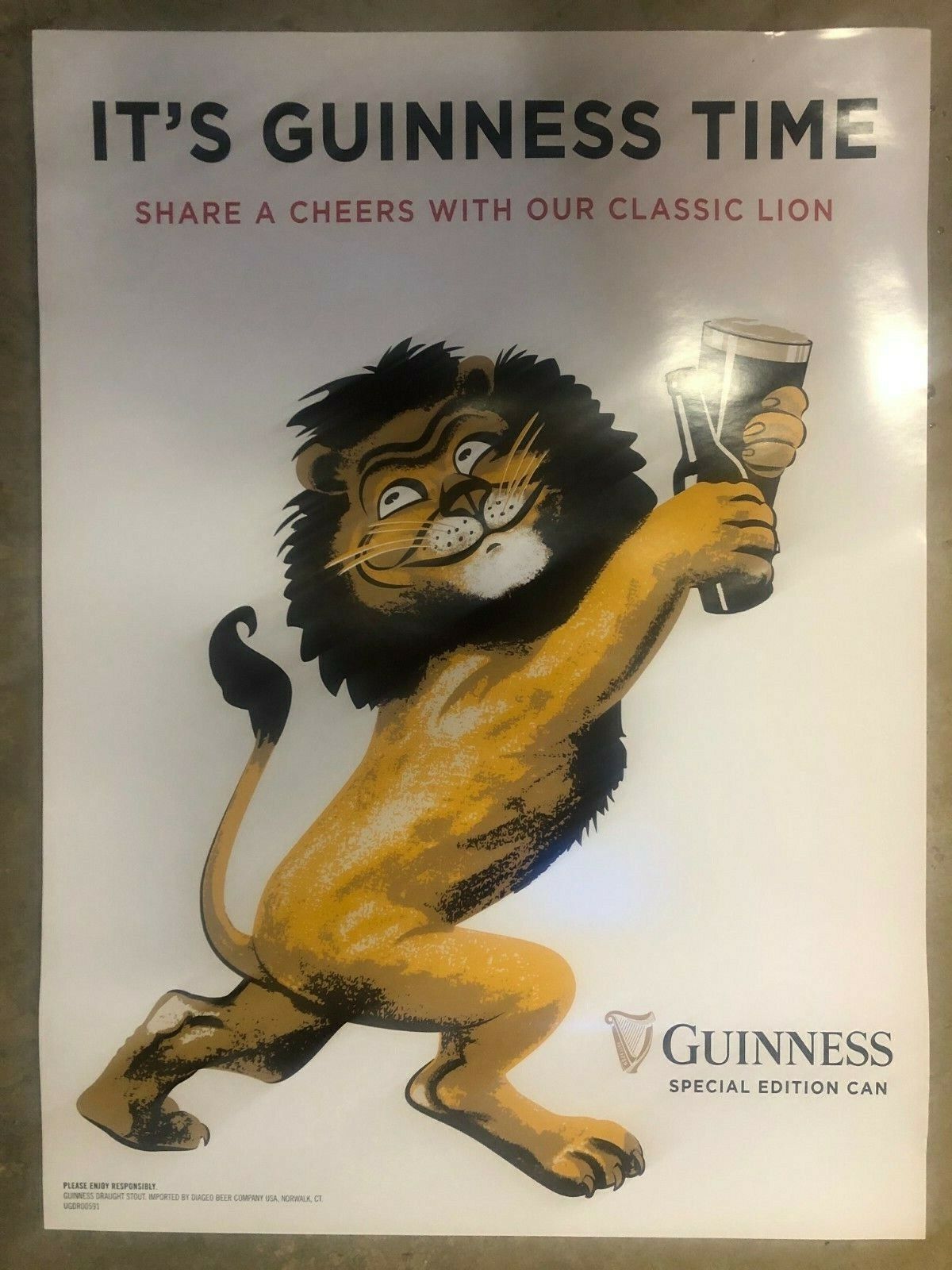 *NEW* Guinness Beer Poster - Gilroy Lion 