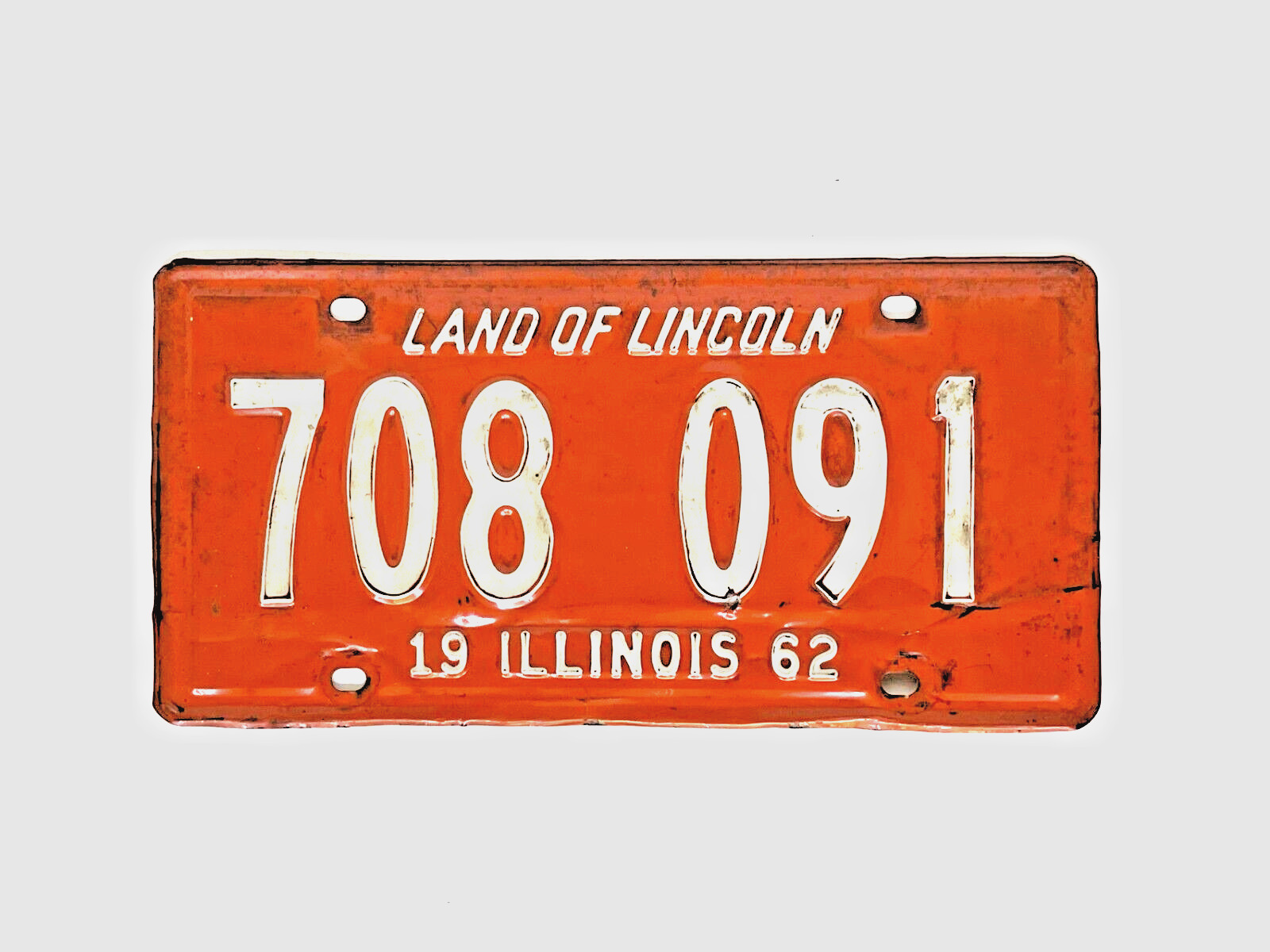 ILLINOIS 1962  -  (1) vintage license plate