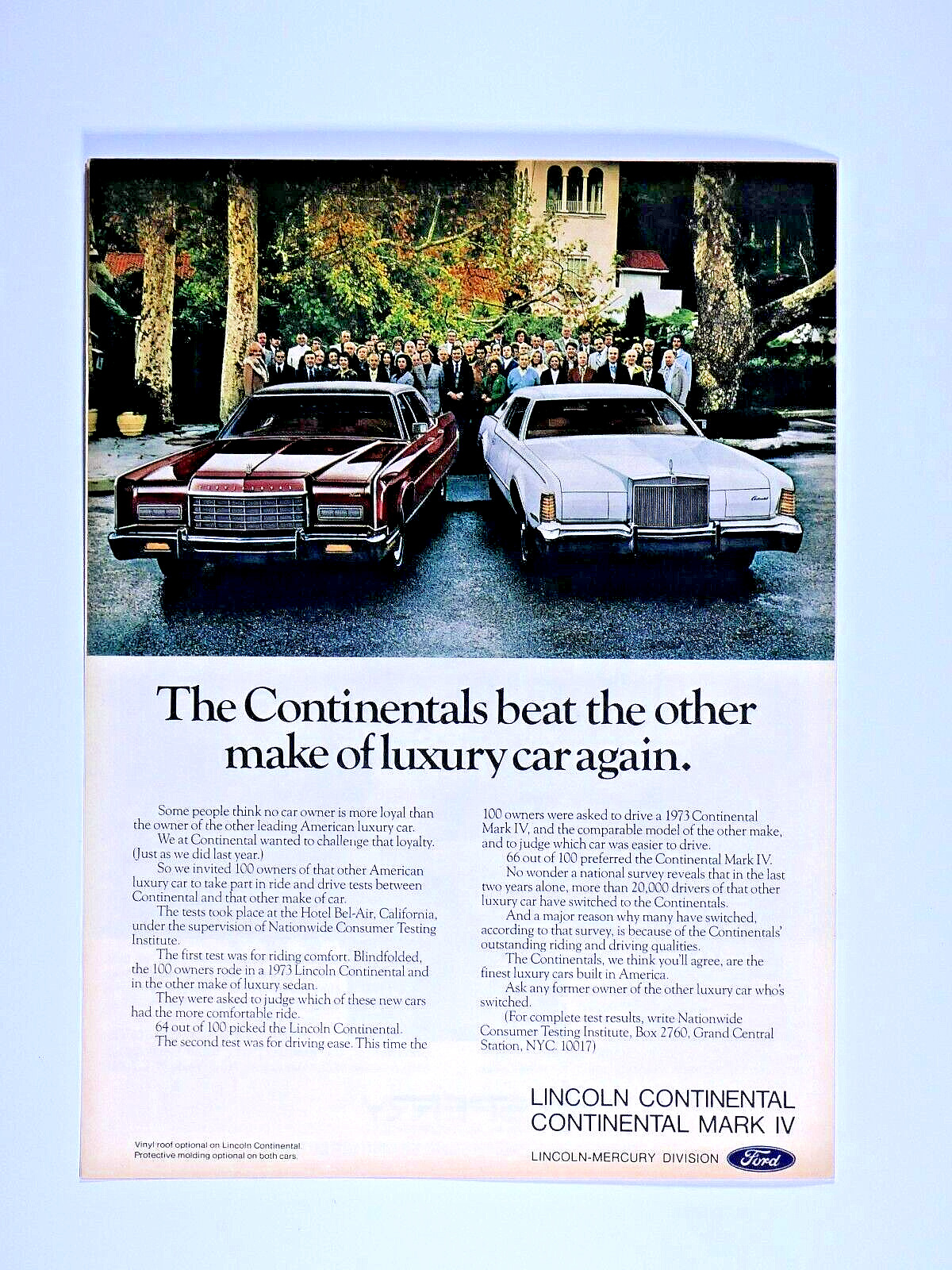 1973 Lincoln Continental & Mark IV  Original Vintage  Print Ad-8.5 x 11\