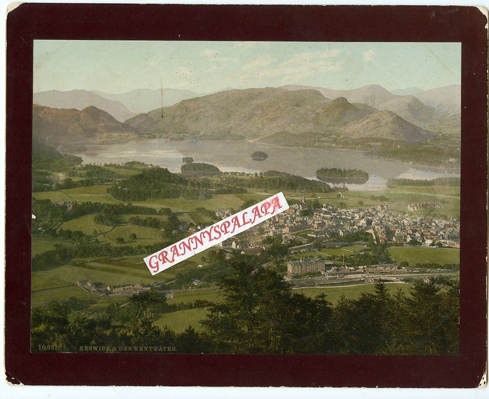 Antique Lg Cabinet Type Photo (Color) Scotland-Keswick & Derwentwater- 10\