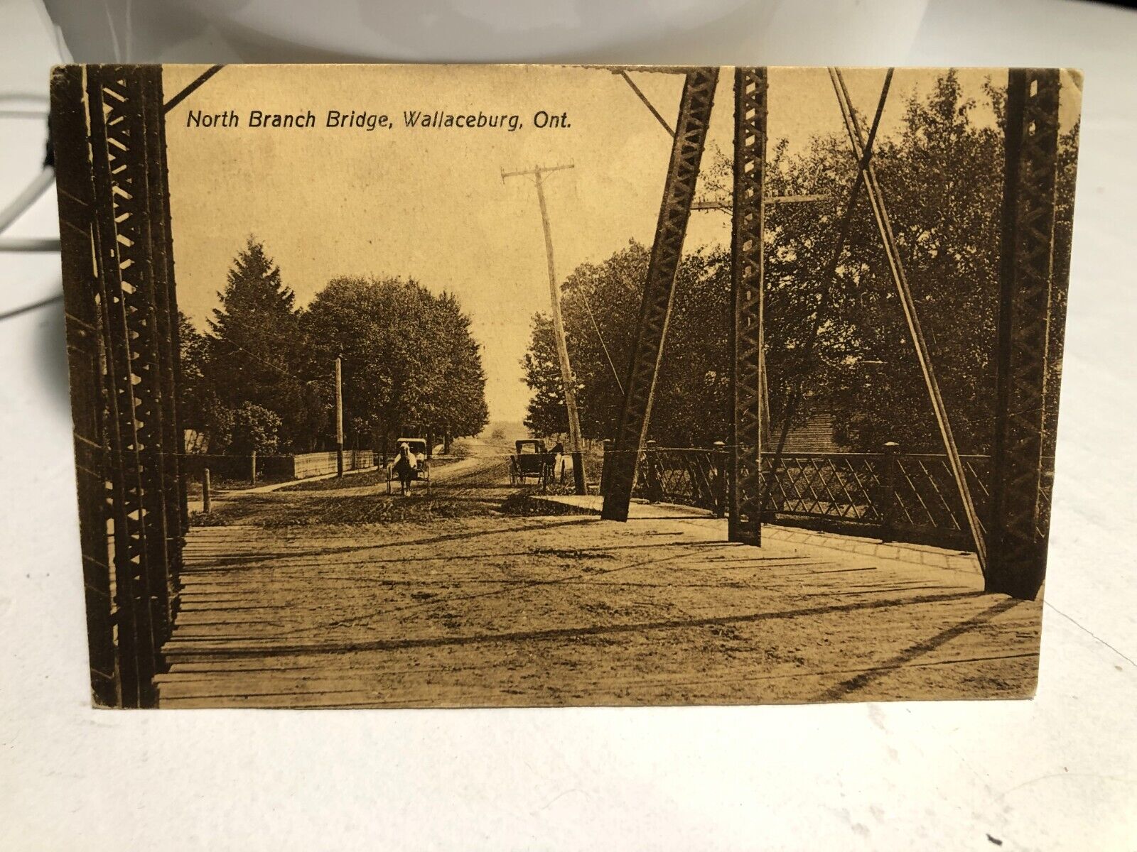 Vintage Postcard 1908 Wallaceburg Ontario Canada North Branch Bridge