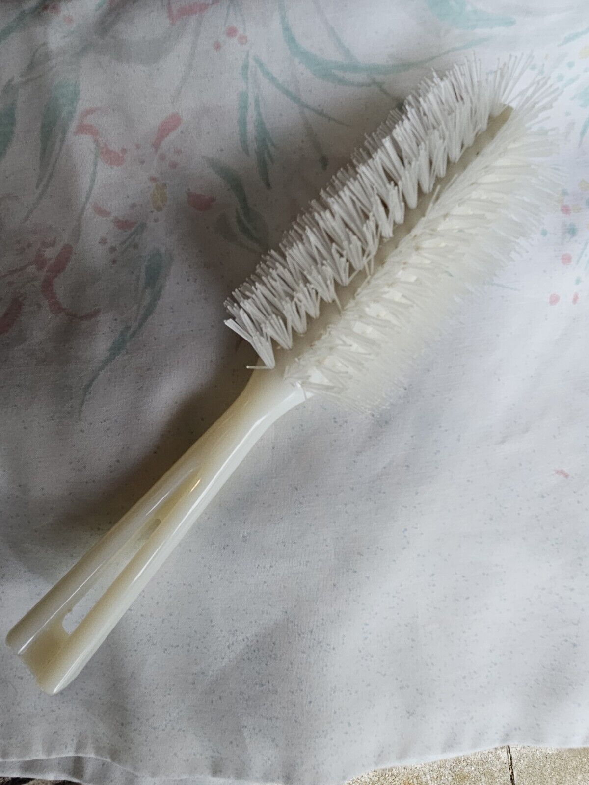 Vintage STANLEY Half Round Hair Brush Nylon Bristle Beige Cream