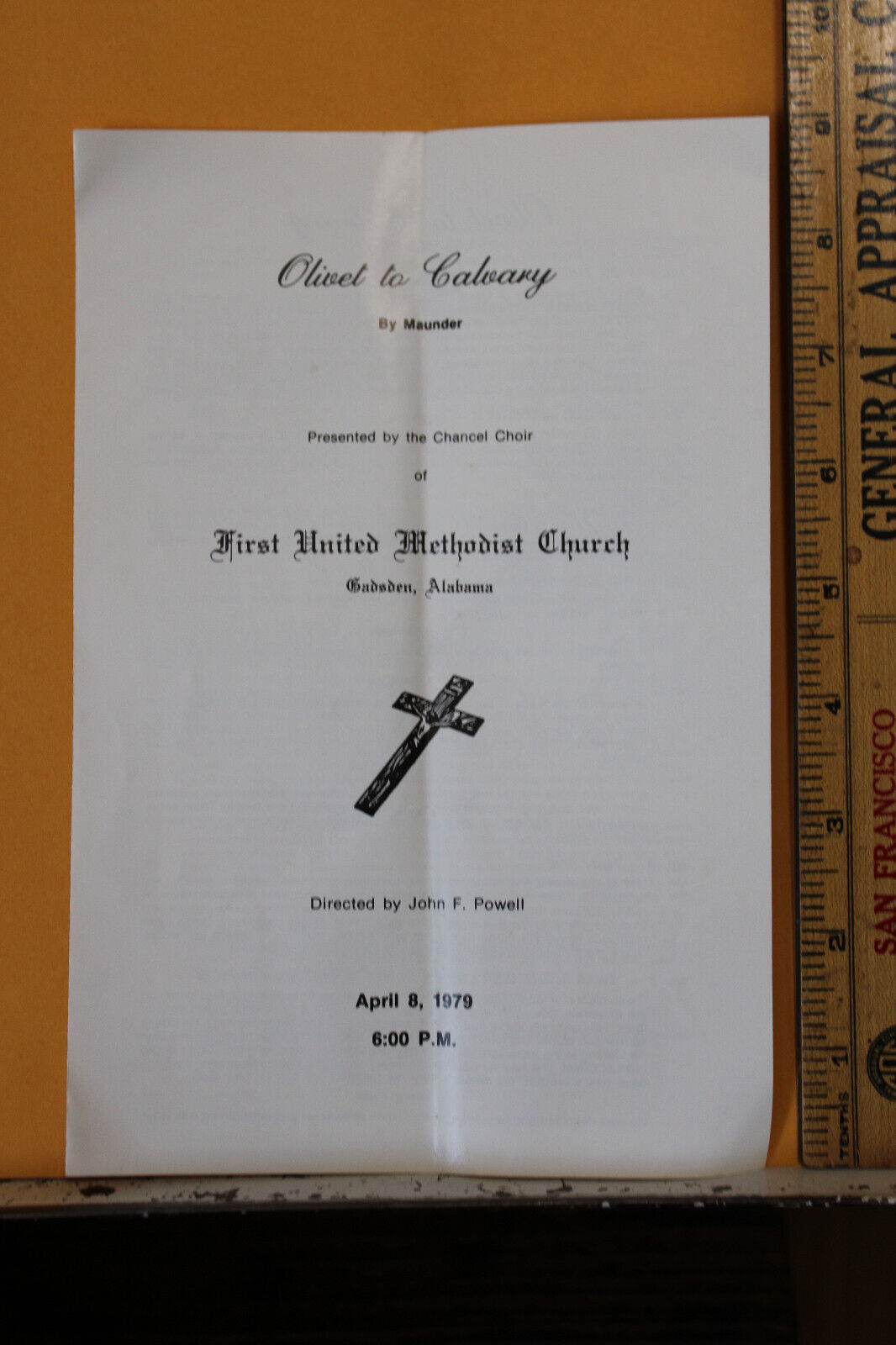 1979 First United Methodist Church Gadsden Alabama Program Olivet To Calvary