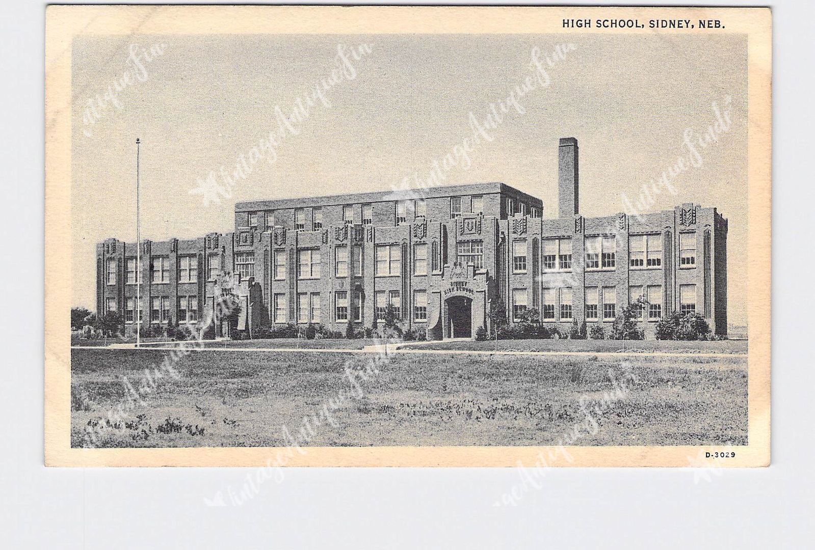 PPC Postcard NE Nebraska Sidney High School Exterior