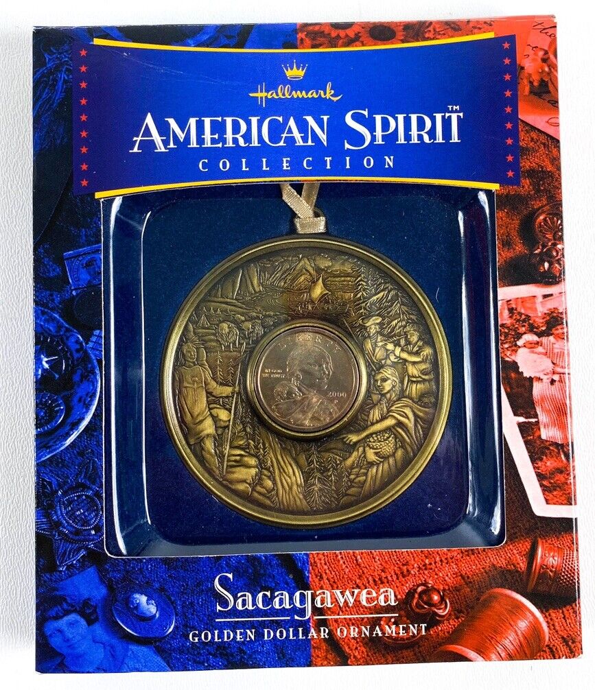 Hallmark American Spirit Collection Sacagawea Golden Dollar Ornament COA 2000