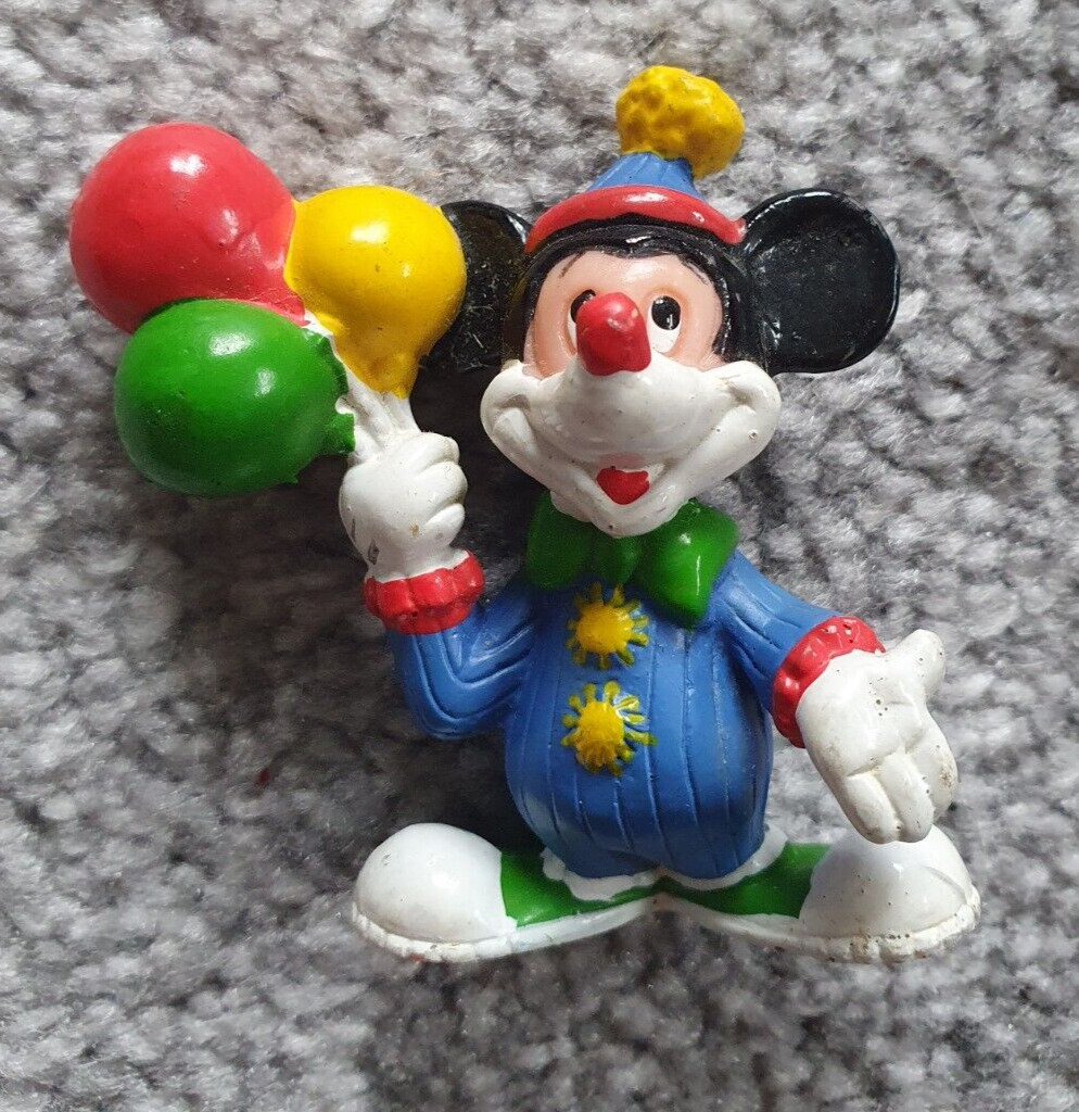 Vintage Disney Miniature Mickey Mouse Clown PVC Figure Cake Topper