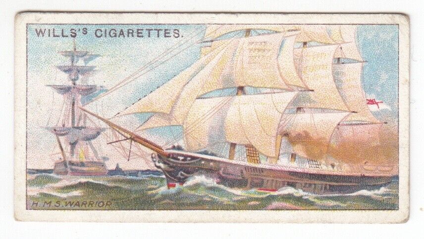 H.M.S. WARRIOR Vintage 1911 Trade Card First Sea-going Ironclad Warship