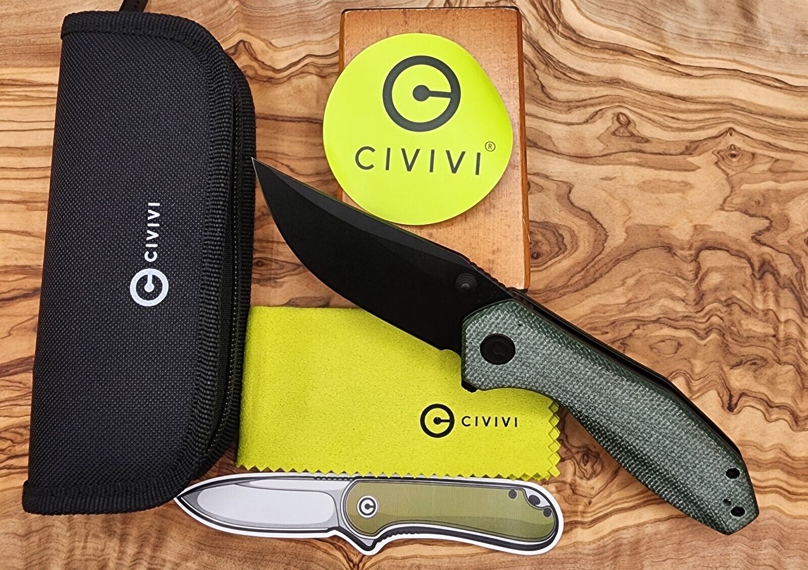 CIVIVI ODD 22 Pocket Knife for EDC, Tuffknives 2.97 inch 14C28N Blade Canvas