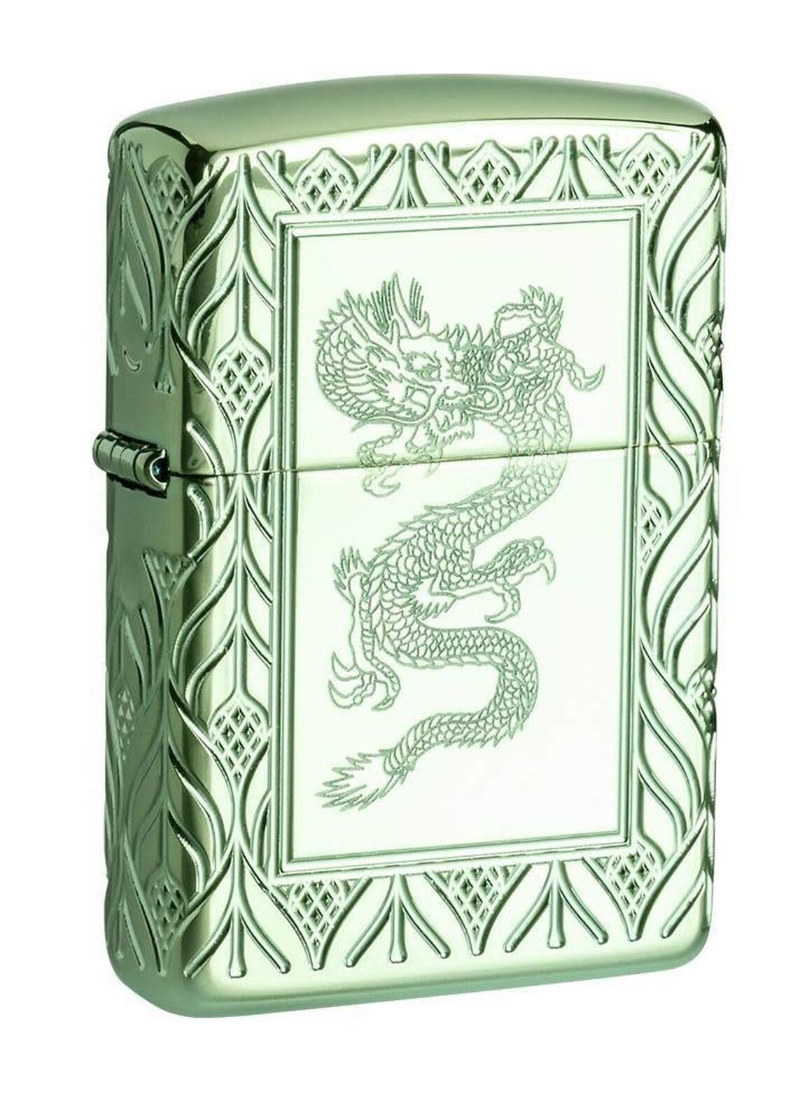 Zippo Armor High Polish Green Elegant Dragon Pocket Lighter 49054-075083