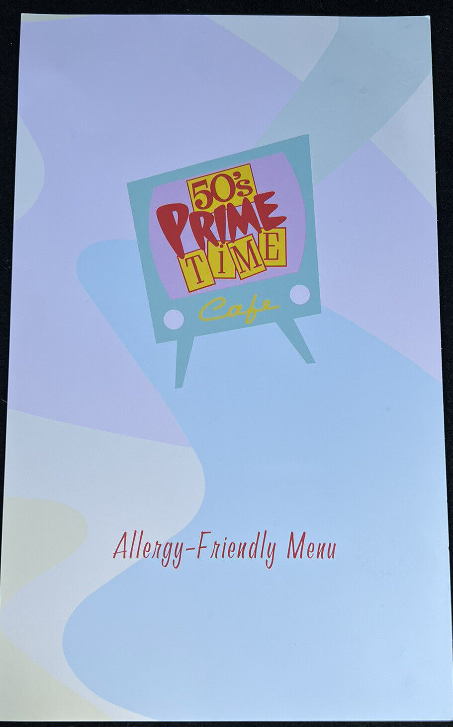 DISNEY WORLD 50s Prime Time Cafe Restaurant ALLERGY Menu Hollywood Studios 3/23