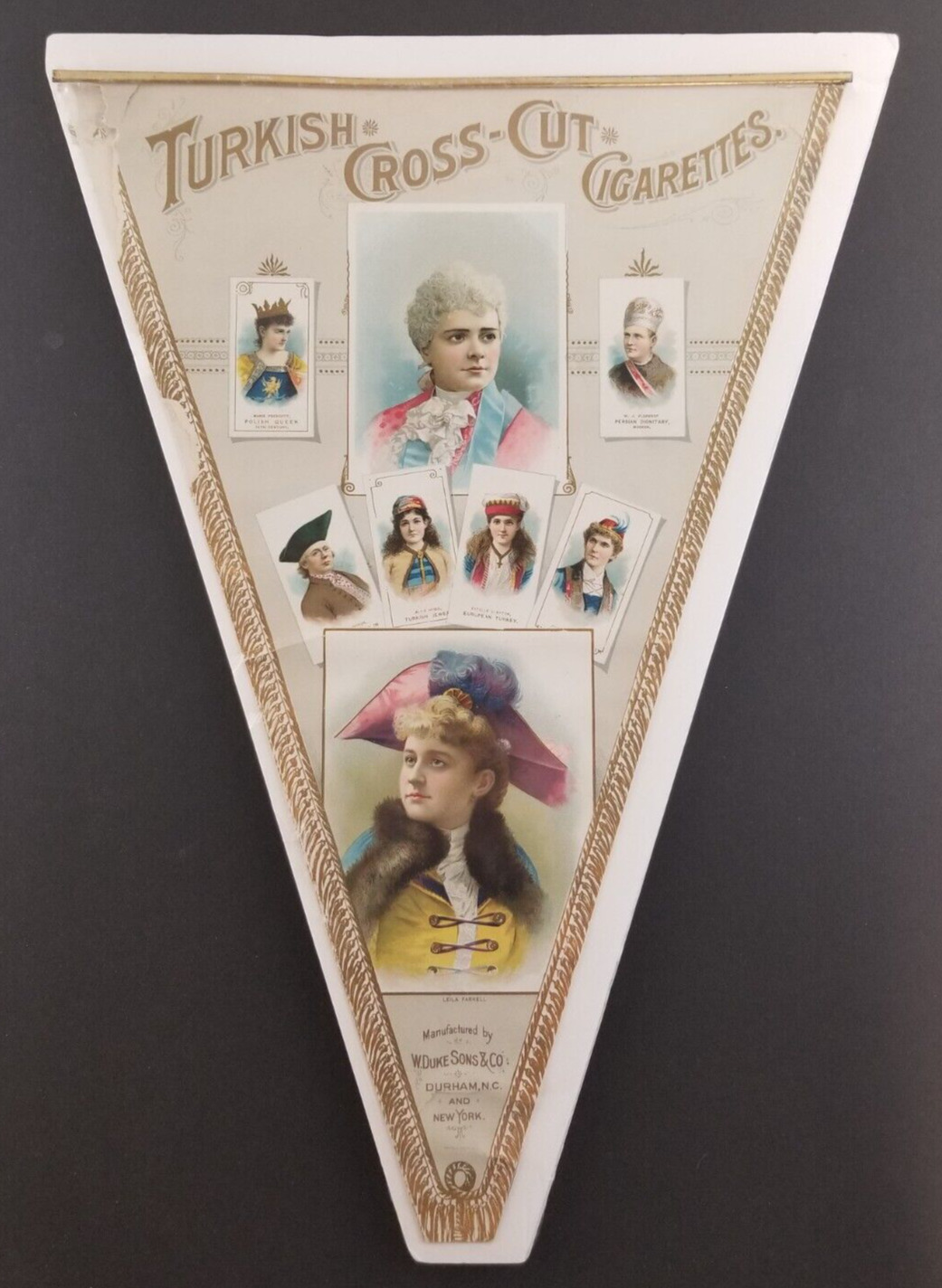 Vintage 1880's Duke Sons Tobacco Cards Cardboard Store Banner (Has Some Damage)