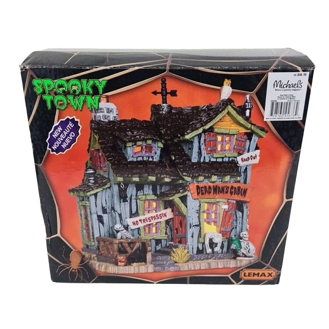 🚨 Halloween LEMAX RETIRED Dead Man's Cabin Spooky Town Collection Holiday 45676
