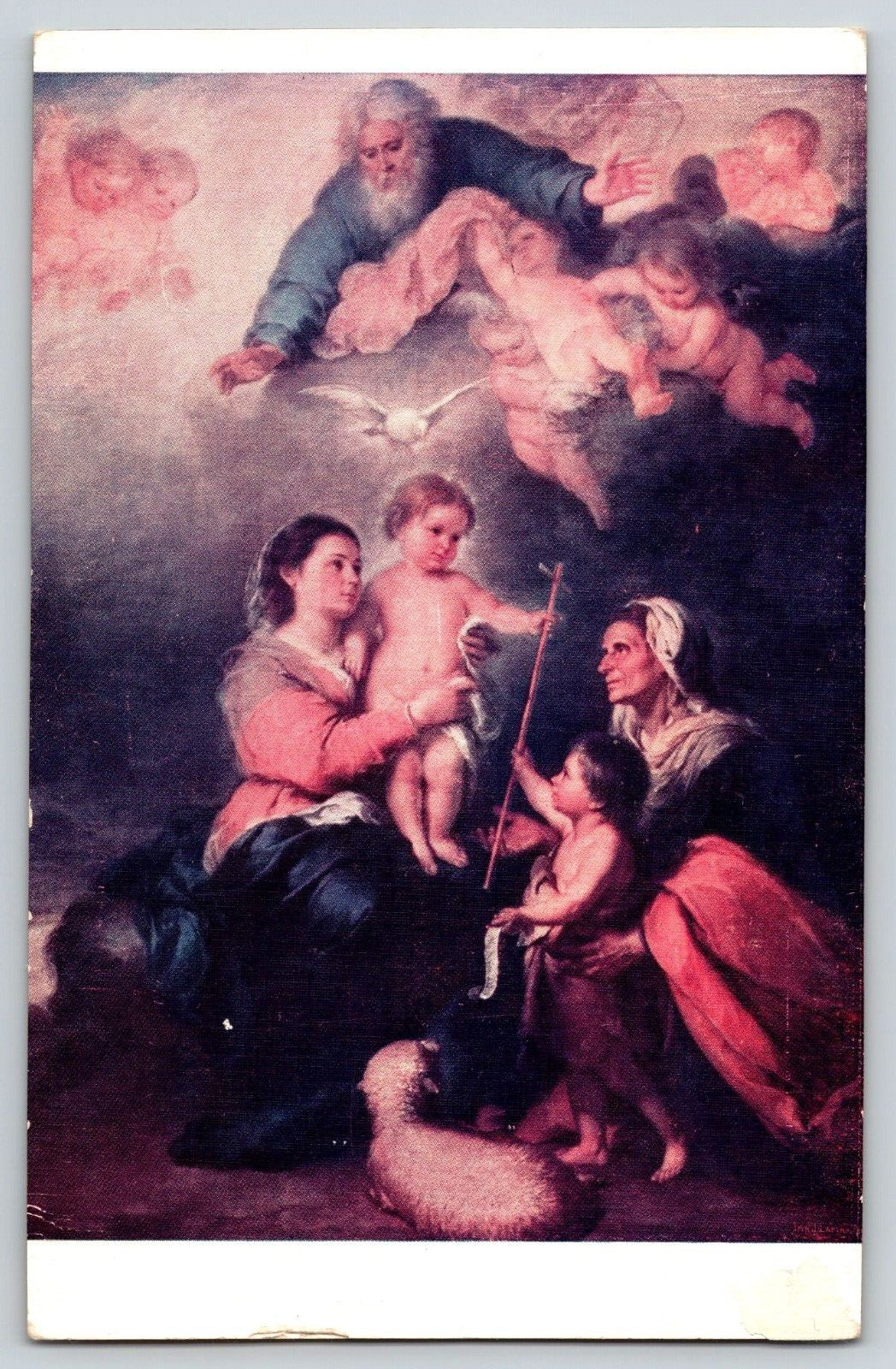 Postcard Murillo Painting - The Saint Family