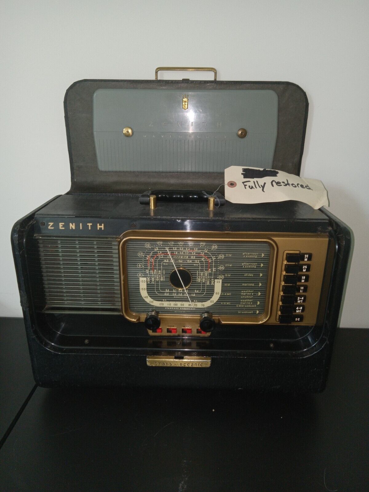 Zenith Trans-Oceanic Wave Magnet Shortwave Radio Fully Restored 1940s-1950s