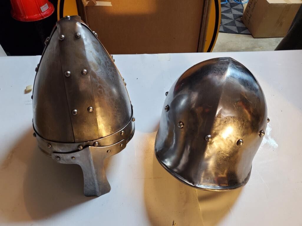 Lot of 2 used medieval helmet