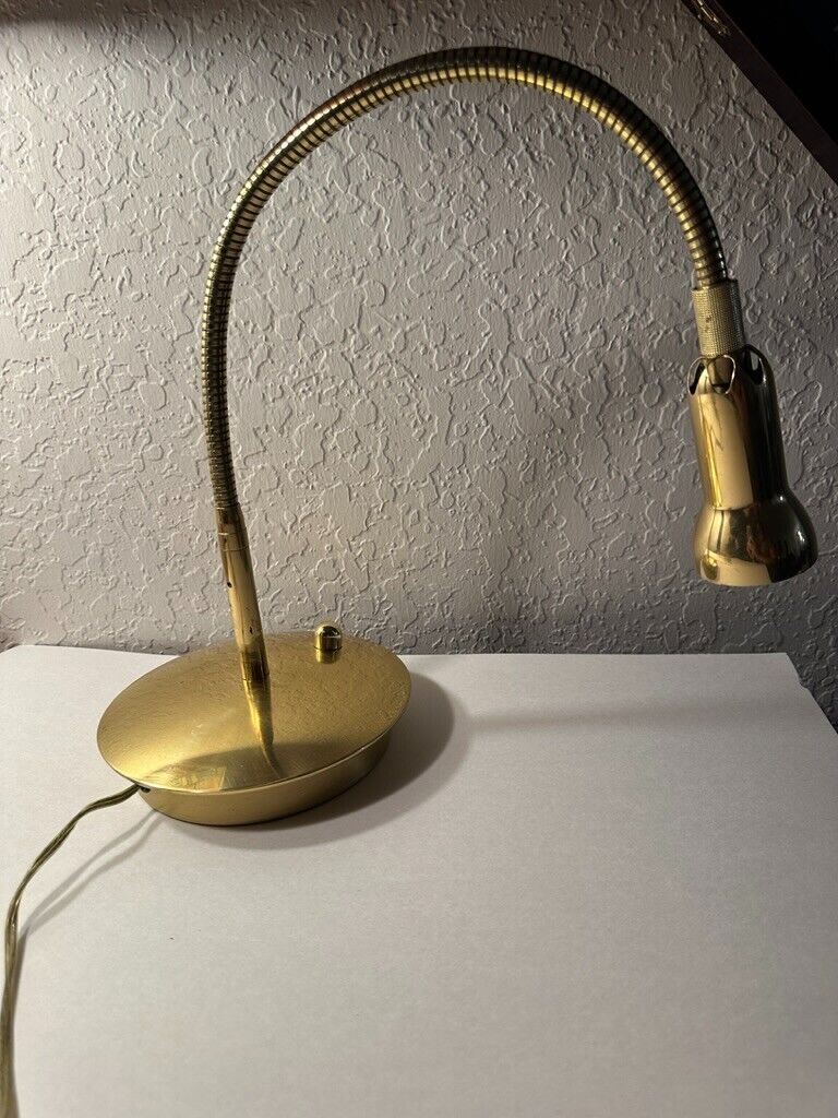Brass Levenger Midnight Reader Gooseneck Desk Lamp