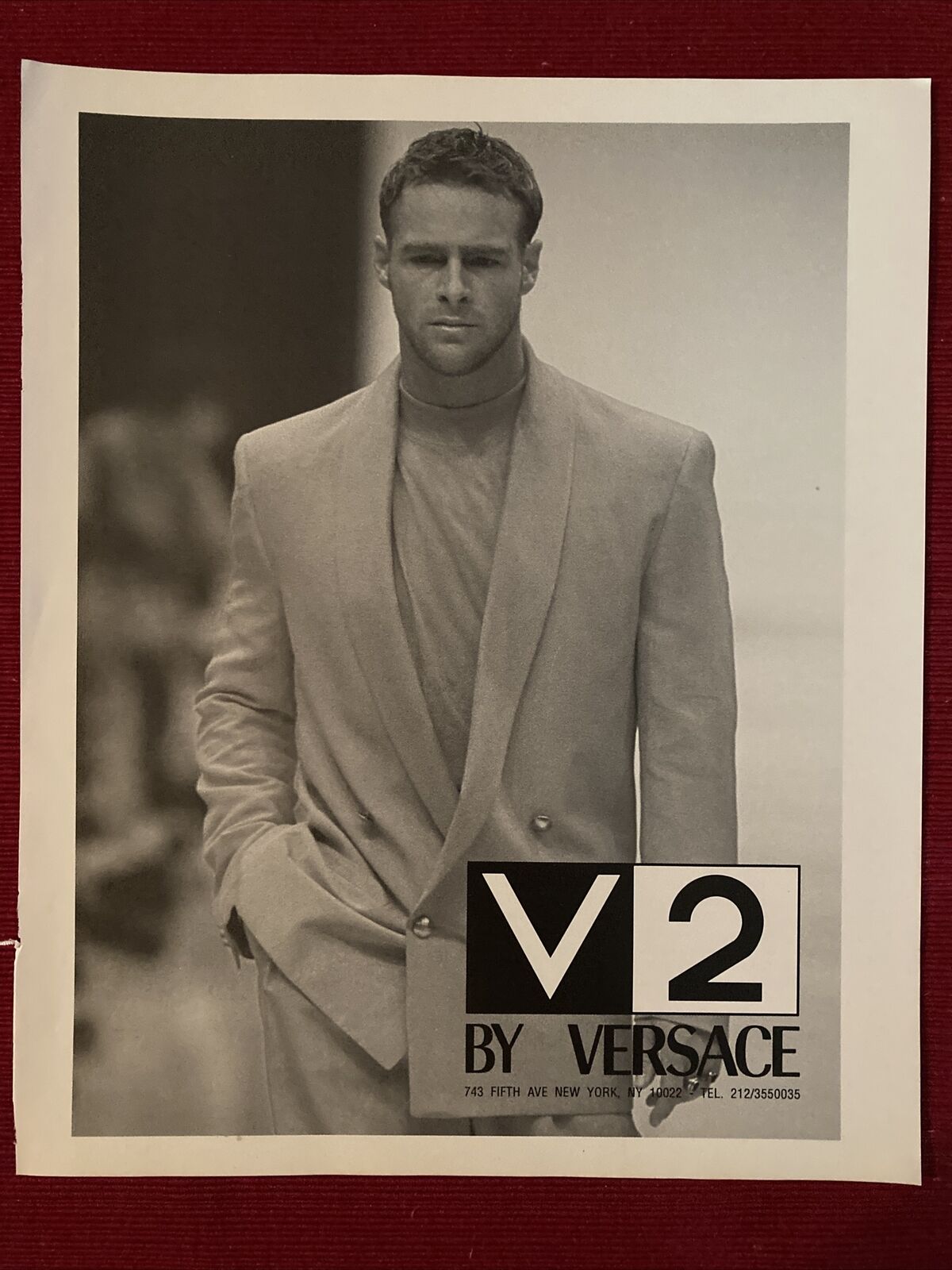 V2 by Versace Men’s Designer Clothing 1991 Print Ad - Great to Frame