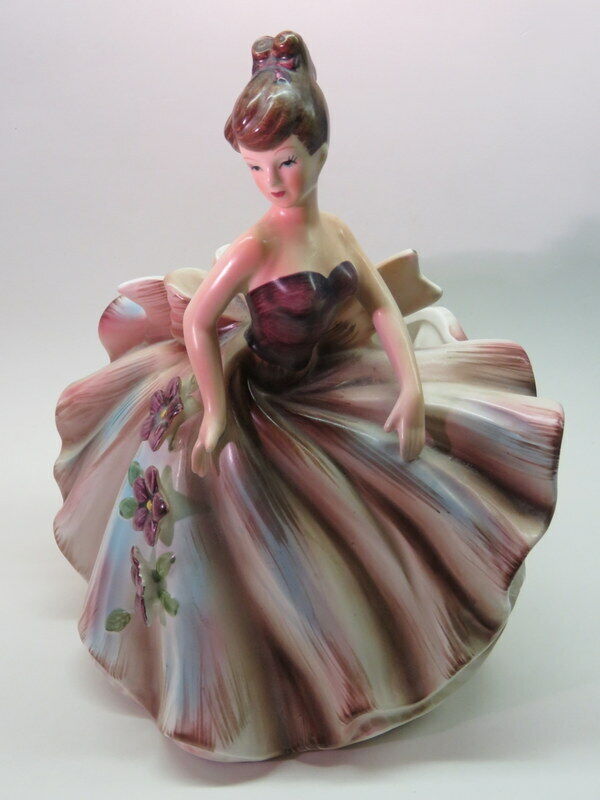 Vintage LEFTON Lady in Fancy Big Dress w/ Flowers Figurine #290A ~ 1950's? Japan