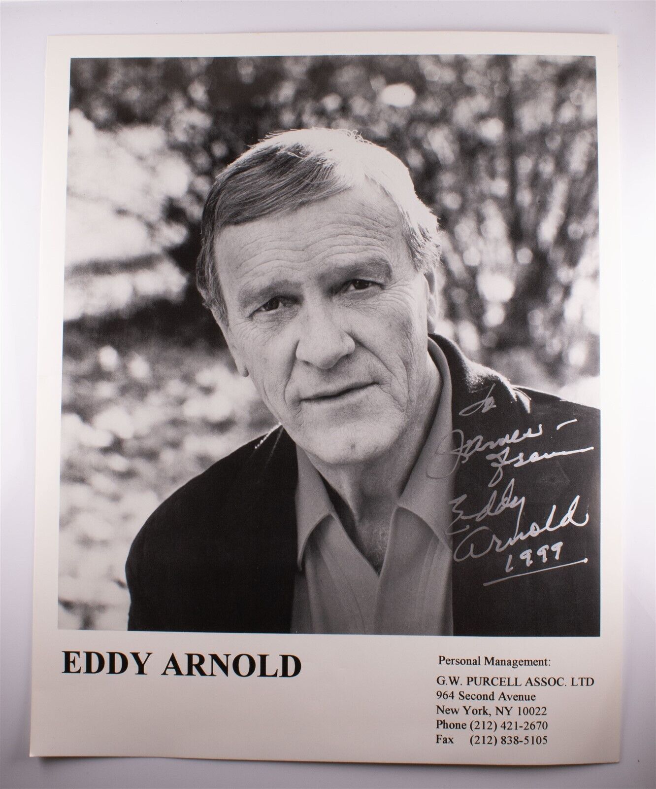 Eddy Arnold 8x10 Autographed Photo American Singer 