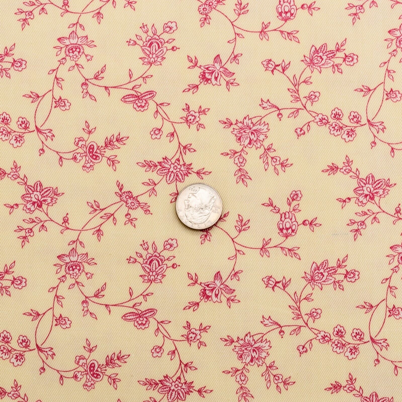 Braemore Flower & Vine Toile Cotton Twill Fabric | 2-Piece | 6.37 yds x 58 in.