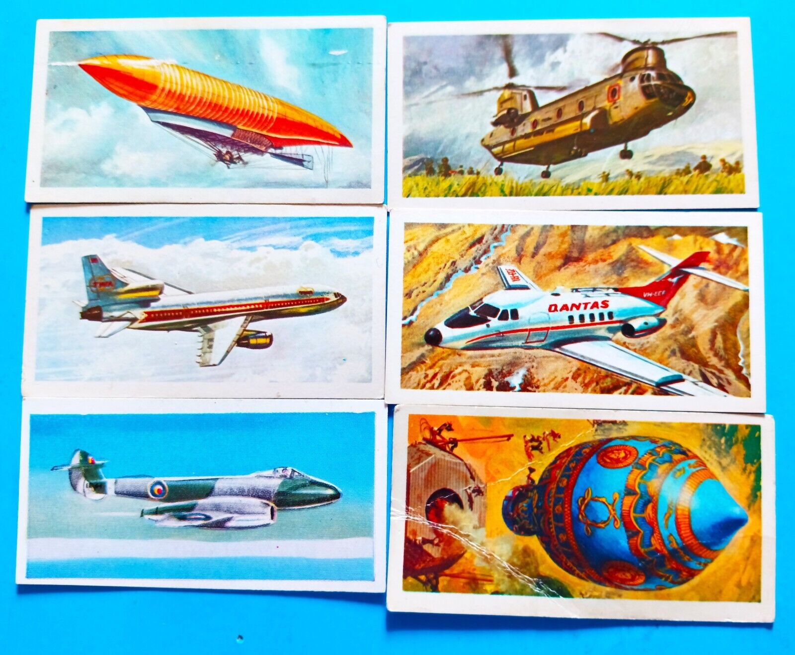 Trade Cards History of Aviation & Lyons Tea Military Commercial QANTAS TWA