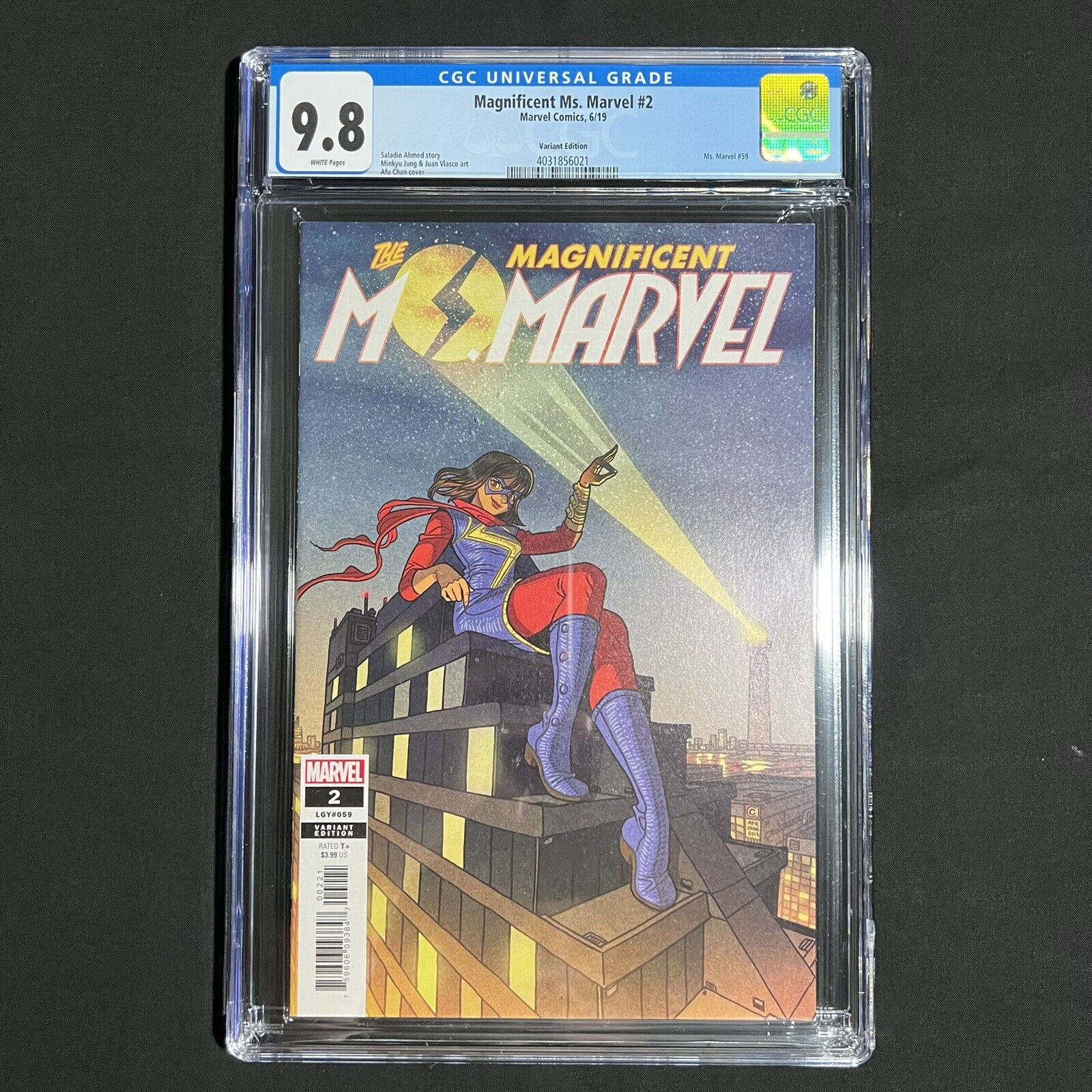 Magnificent Ms Marvel #2 CGC 9.8 Chan 1:15 Variant, The Marvels