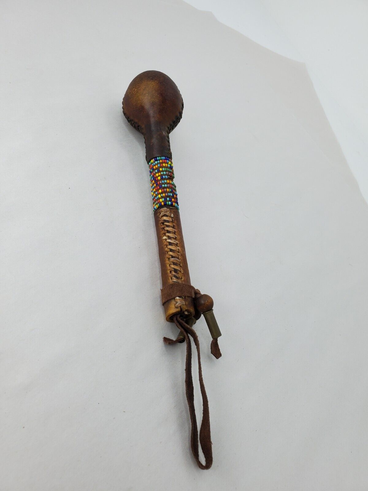 Native American Ceremonial Instrument Artifact Leather Handmade