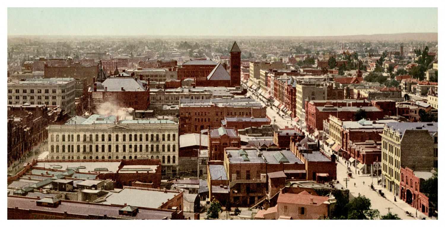 California, Los Angeles, Panorama Print Vintage Print, Photochrome, Vintage