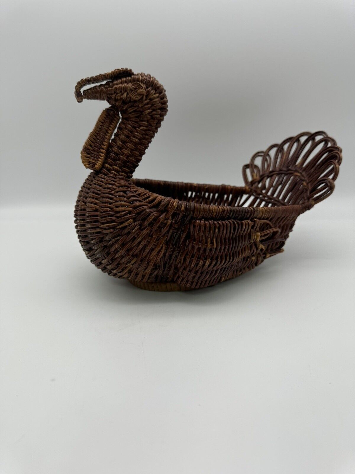Rattan Wicker Decorative Turkey Basket