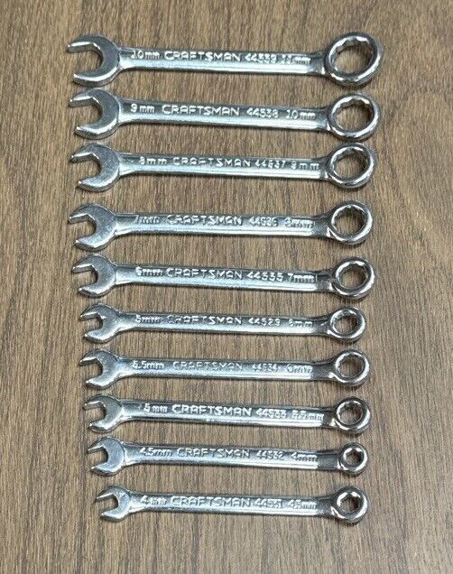 Sears Craftsman USA Super-tuff  10 Piece Metric Combo Ignition Wrench Set 43443