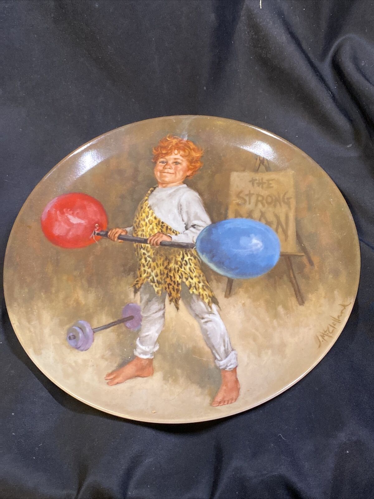 Reco 1983 Johnny The Strong Man McClelland Children\'s Circus Collection Plate