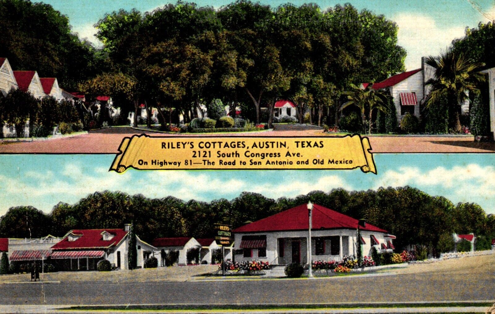 Riley\'s Cottages Austin Texas Postcard