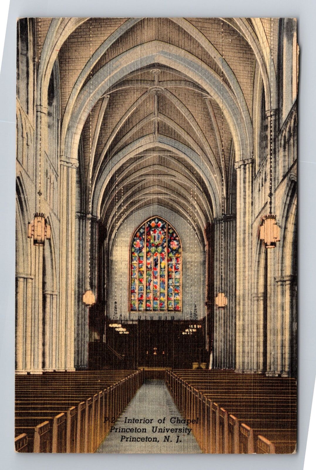 Princeton NJ-New Jersey, Interior Chapel Princeton Univ, c1951 Vintage Postcard