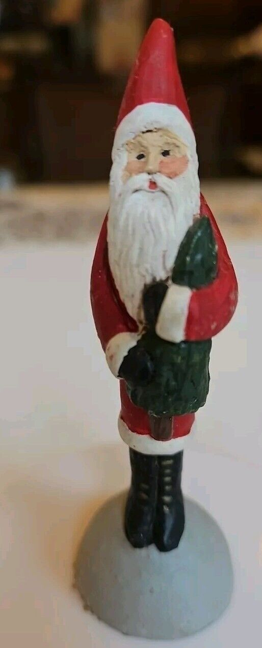 Vintage 1999 Resin Carved Santa 3 3/4\