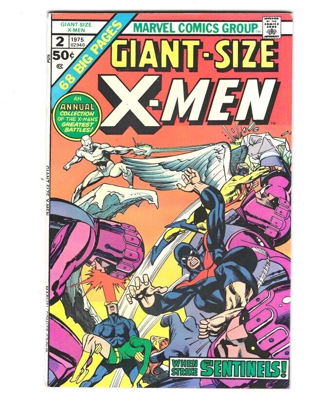 Giant-Size X-Men #2 1975 VF/VF- Beauty  Neal Adams When Strike Sentinels