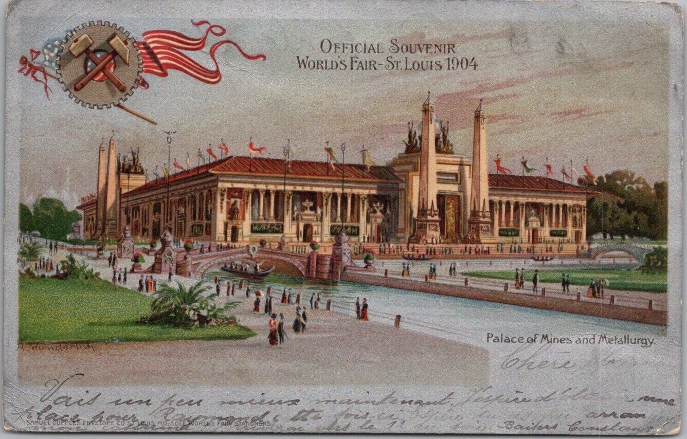 1904 ST. LOUIS WORLD\'S FAIR Postcard Palace of Mines & Metallurgy Samuel Cupples