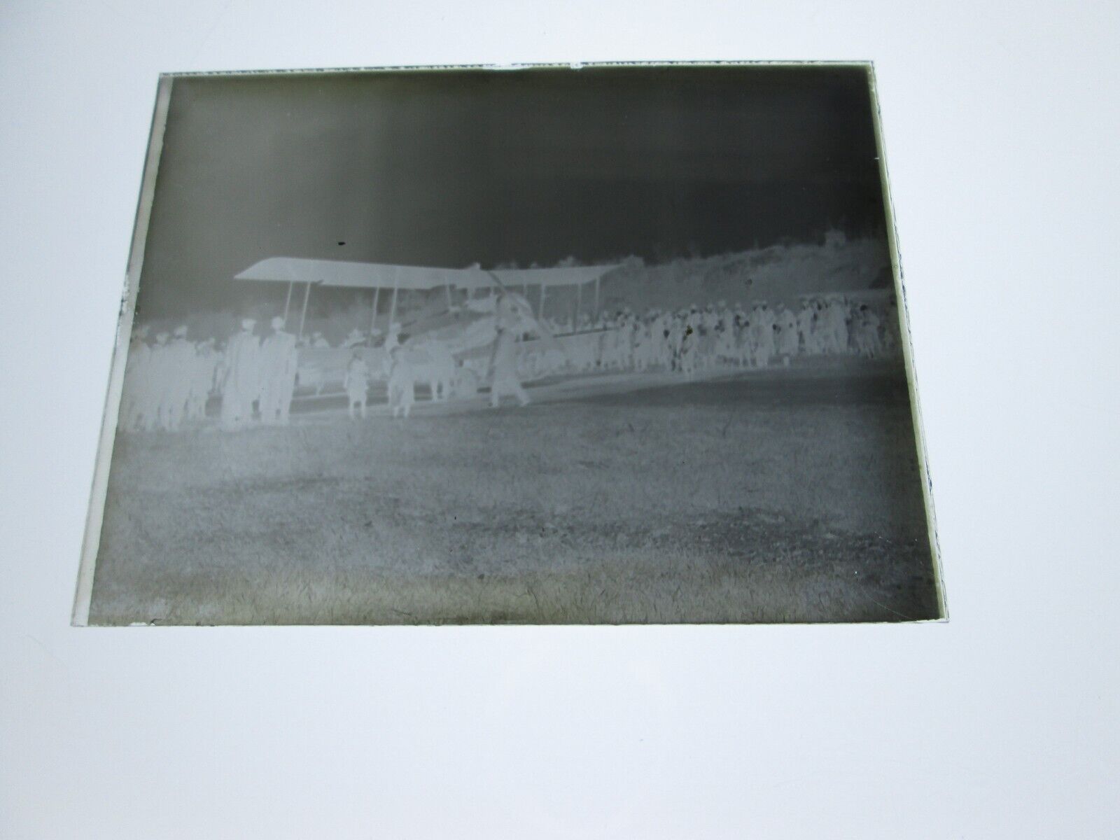 (1) LATE 1800s/EARLY 1900s  GLASS NEGATIVE,   BOSTON AREA?,  AIRPLANE #1
