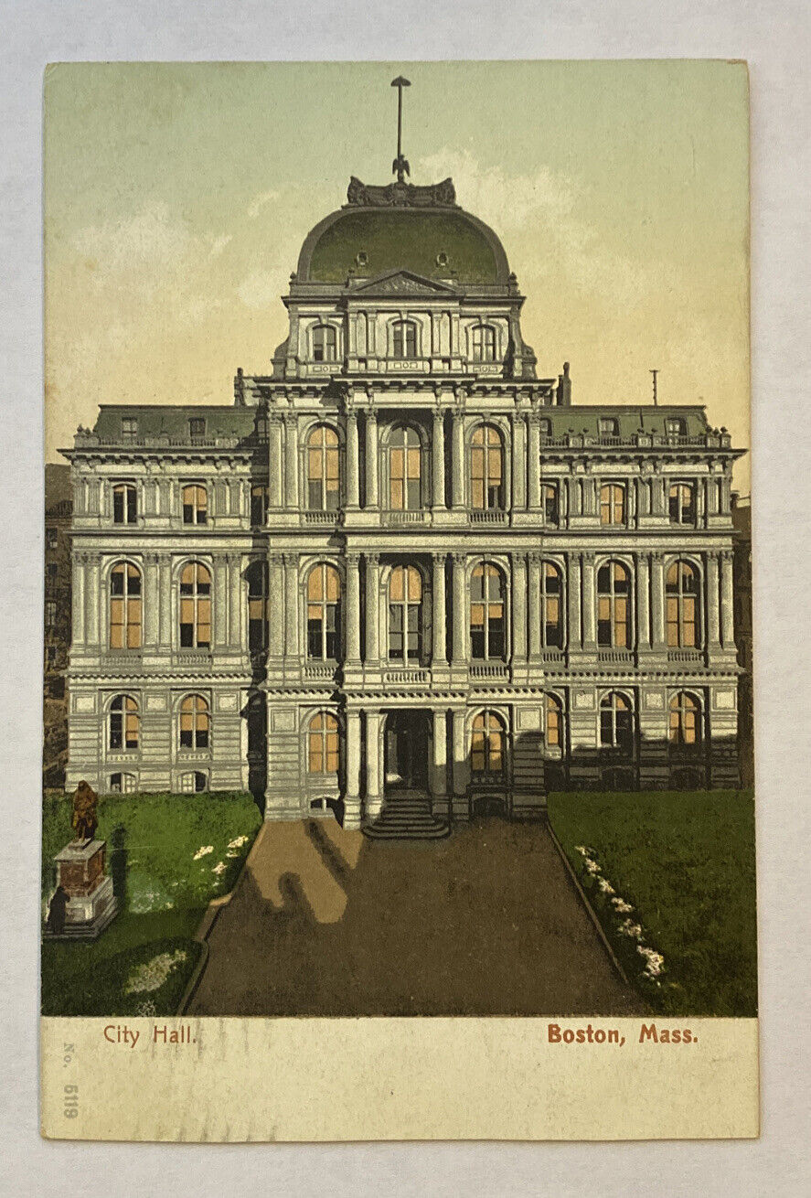 Vintage C1906 Postcard, View of City Hall, Boston, Massachusetts